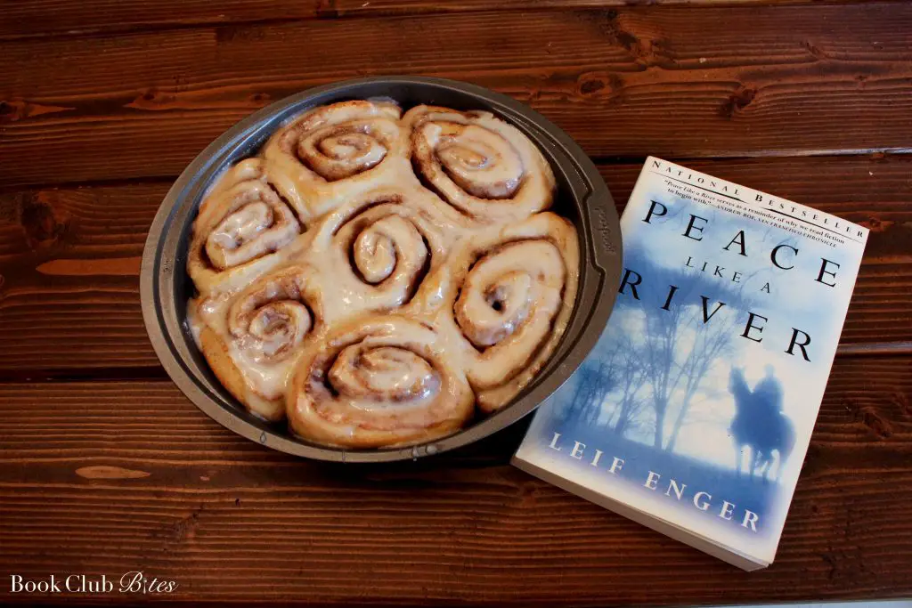 Peace Like a River Book Club Questions and Recipe Cinnamon Rolls in Pan
