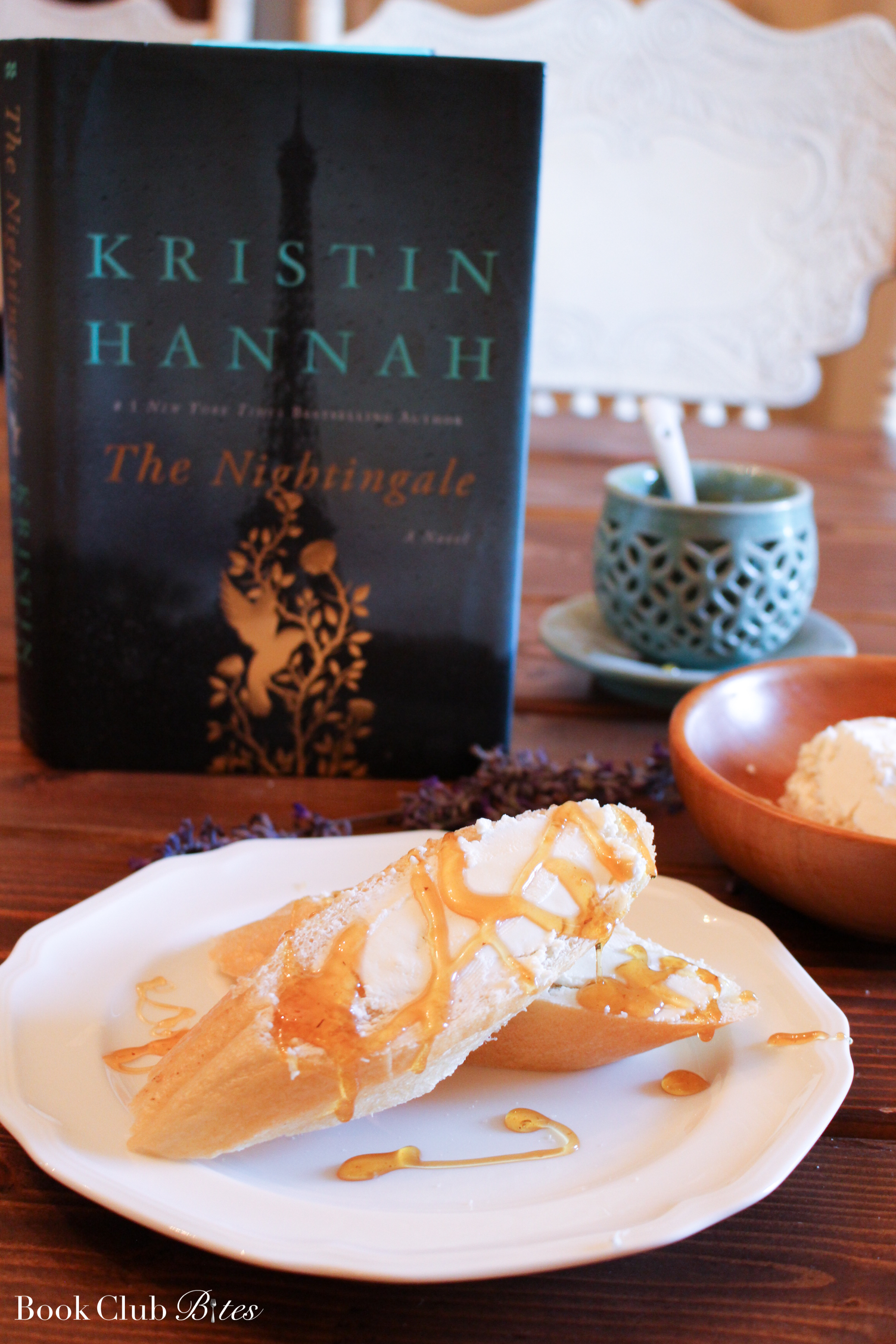 The Nightingale Book Club Questions and Recipe French Bread with Goat Cheese and Lavender Honey
