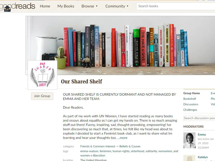 Our Shared Shelf Goodreads